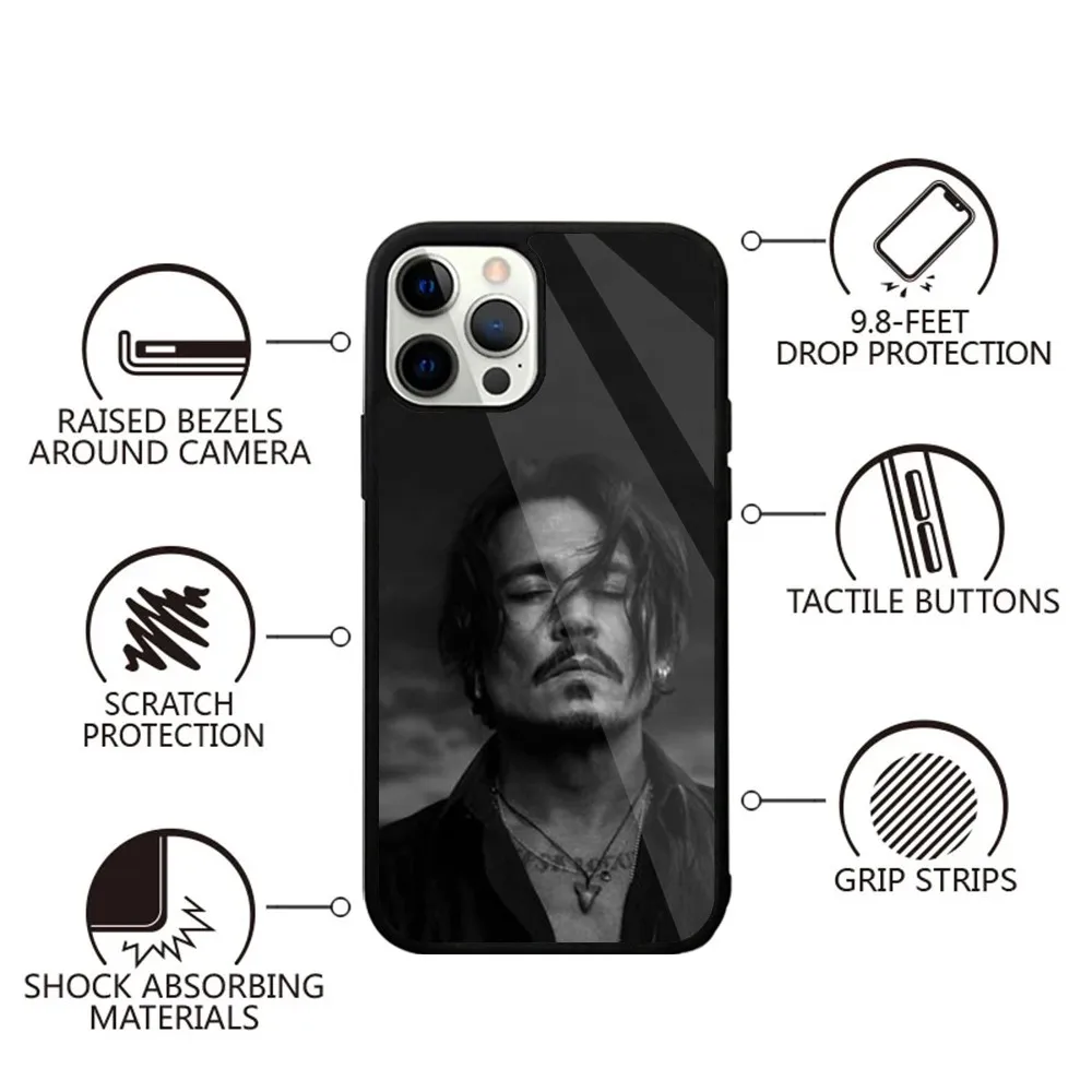 J-Johnny D-Depp  Phone Case Strong Magnetic For IPhone 16,15,14,13,Pro,Max,Plus,11,12,Mini For Magsafe Wireless Charging