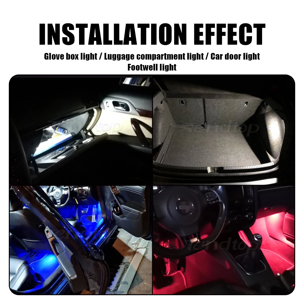 Red Blue White LED Footwell Door Light  Lamp For Golf 5 MK5 6 MK6 Jetta Passat B6 B7 B8 CC EOS Tiguan