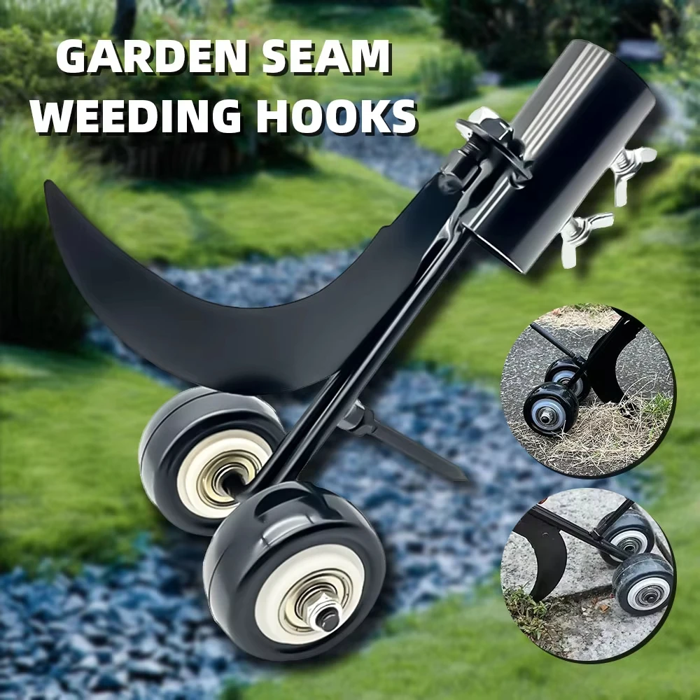 Gap weeder, available in straight and curved options, 2-in-1 design, weeding tool with handle
