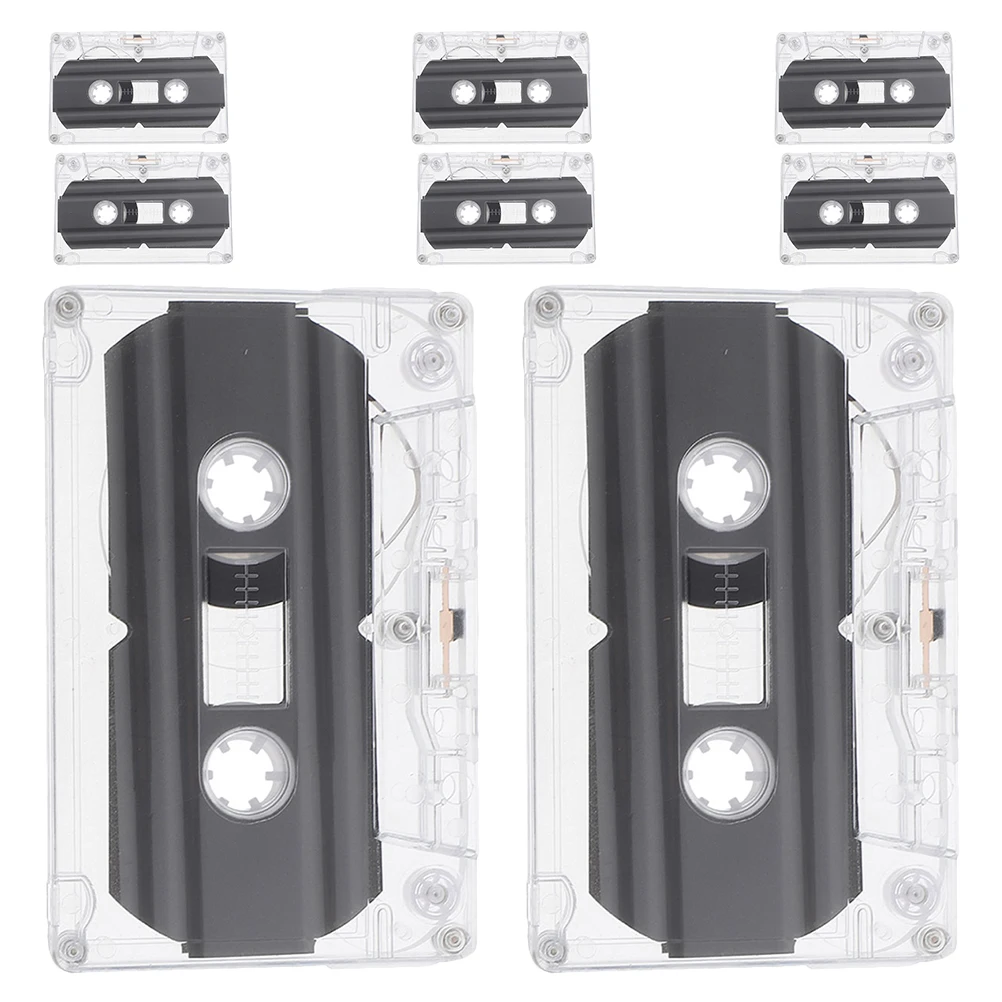 

8 Pcs 30 Minute Audio Cassette for Recording Music Tapes Speech with Clear Plastic Case