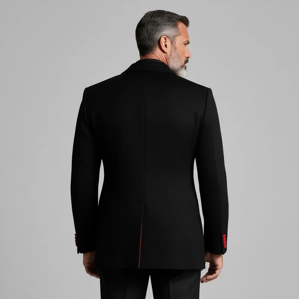 ชุดสูทแต่งงานแฟชั่นสำหรับเจ้าบ่าว ปกแหลม กระดุมสองแถว ทักซิโด้ 2 ชิ้น เสื้อแจ็คเก็ต กางเกง สำหรับงานธุรกิจ งานเลี้ยง งานพรอม รับตัดตามสั่ง