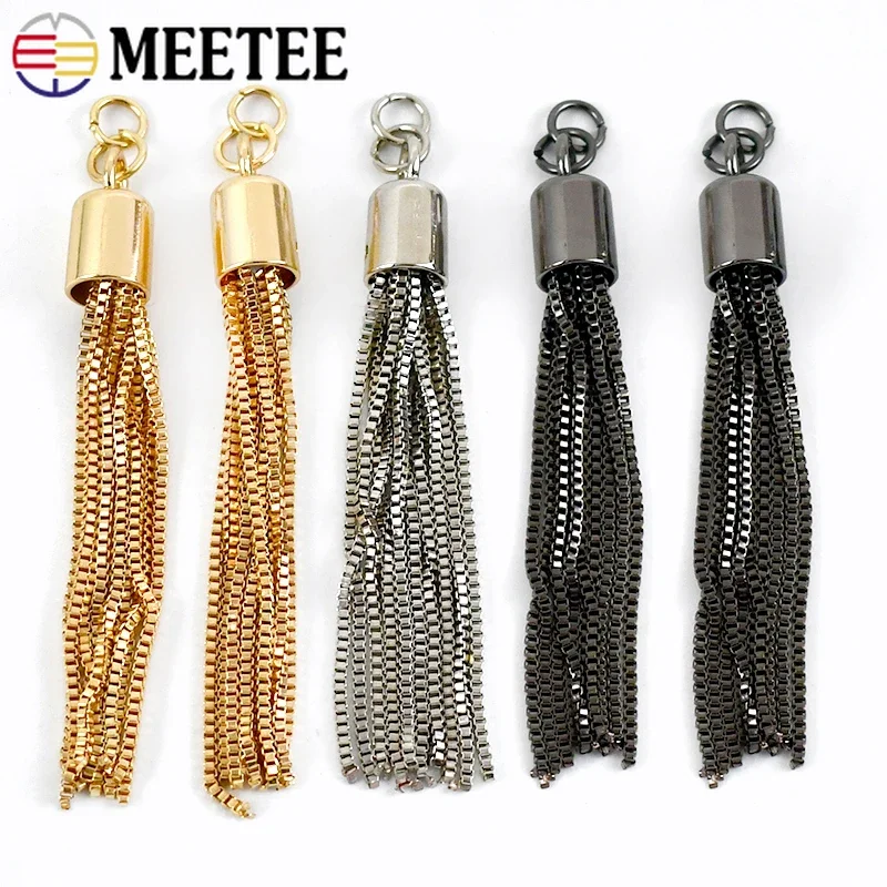 

Meetee 2/4/10Pcs 95mm Metal Jewelry Tassel Hang Buckle Keychain Chain Stopper Pendant Hook DIY Bag Hardware Accessories TF004