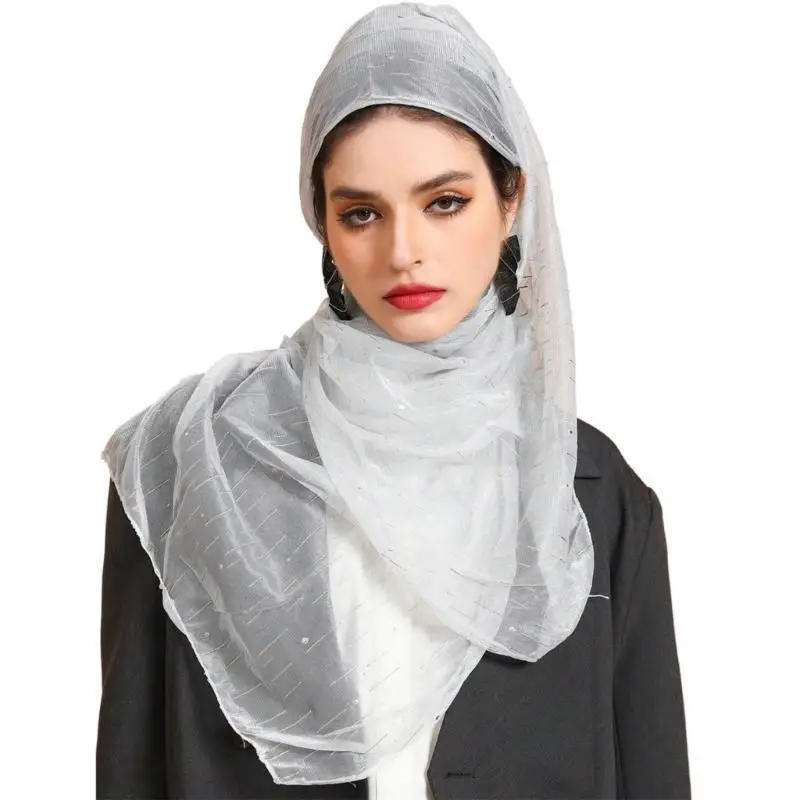 

652F Practical Turban Scarf for Women Color Muslims Hijab Headwrap Shoulder Wrap Comfortable Full Coverage Headscarf