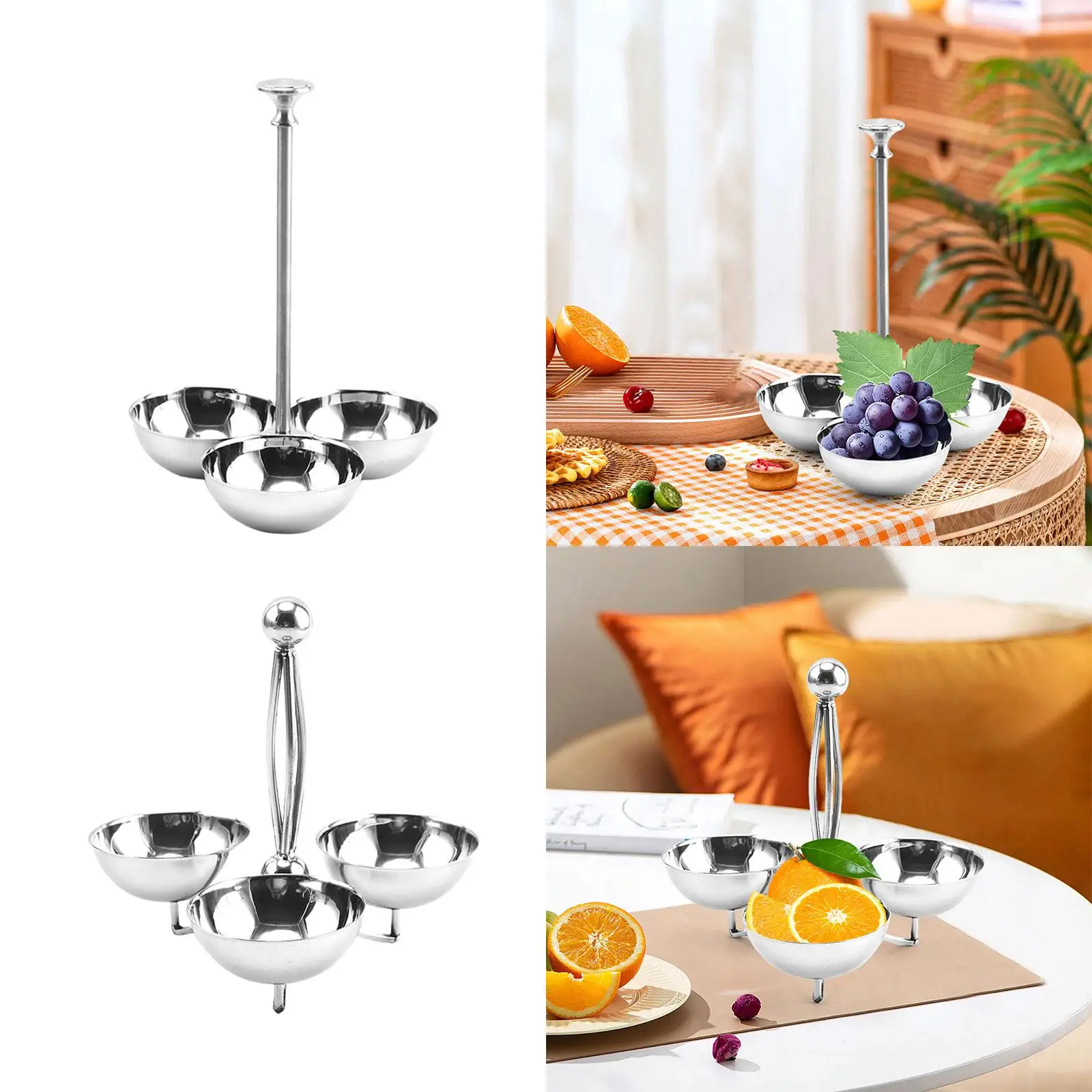 

Подставка для закусок с мисками, сервировочная миска для закусок, сервировочная миска для закусок, десертов, фруктовых закусок, шведского стола, орехов, приправы, 3-секционная миска для приправ