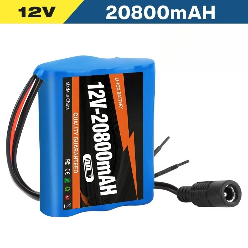 12V 20800mAh Deep Cycle Lithium Battery Pack DC5521 Output Interface Safety Protection Board For Industrial Equipment Power