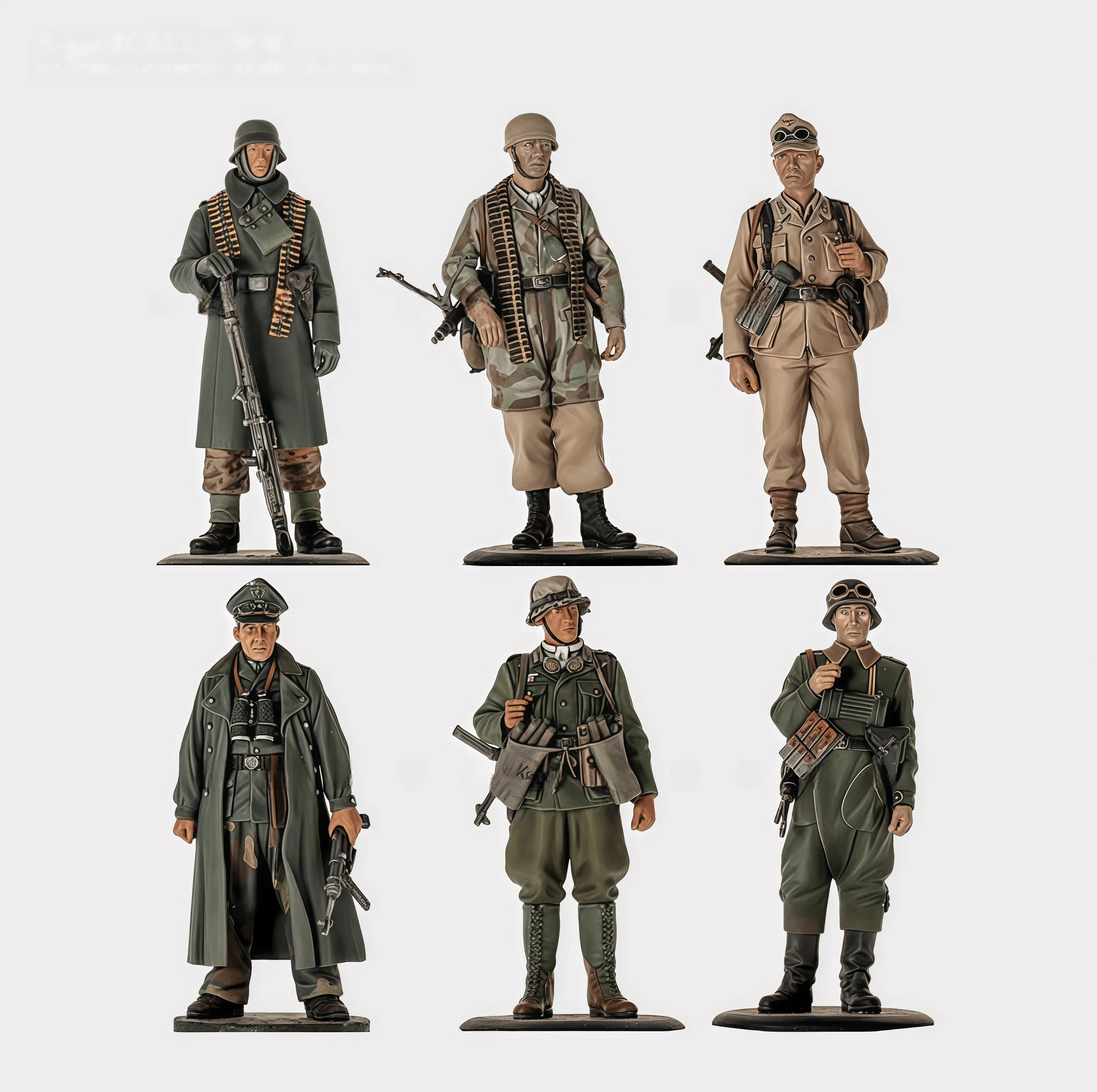 

Комплект литейной смолы 1/32, GK, 6 европейских солдат, неокрашенный 54 мм