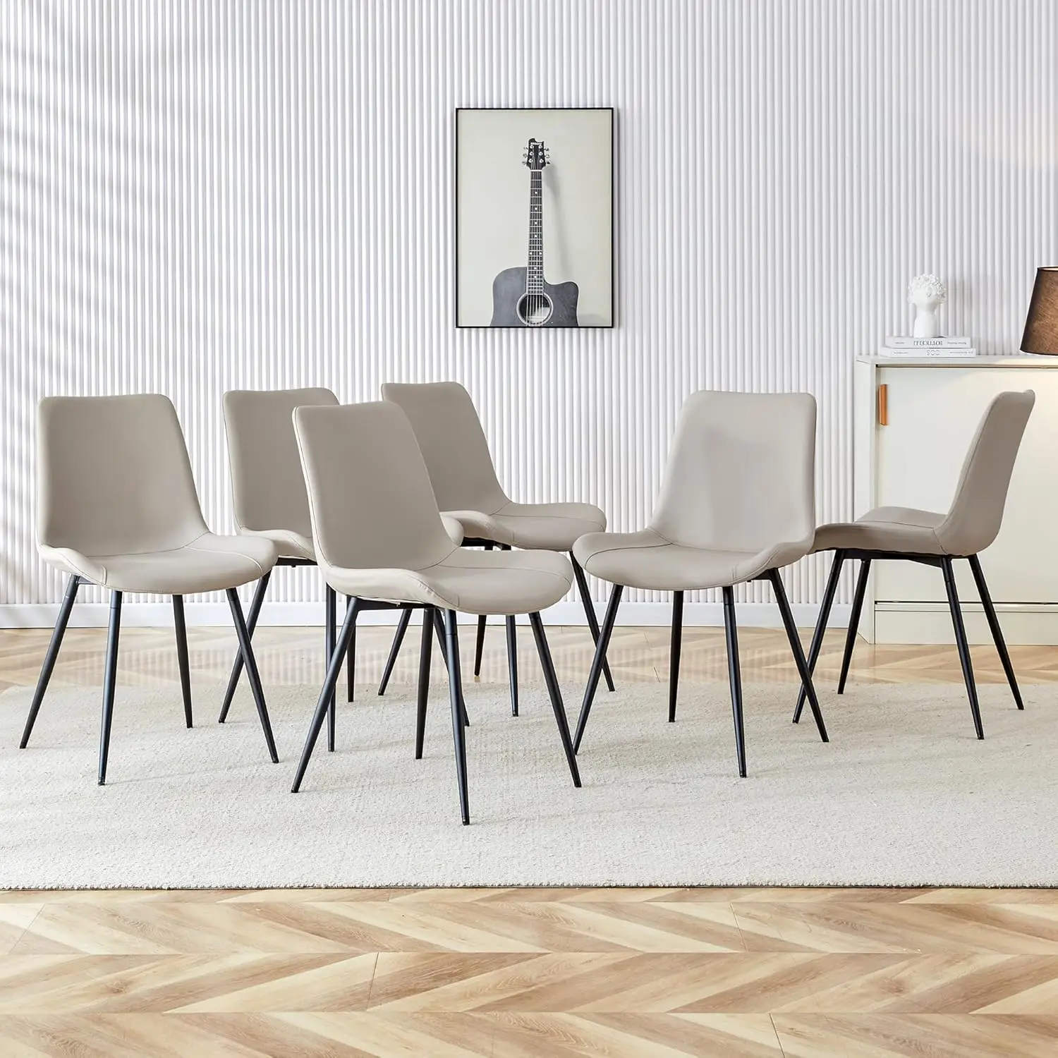 

Hachi-Dc-00025-Dx Dining Chair, 19.6"" X 18.5"" X 32.6"", Set Of 6-Light Gray