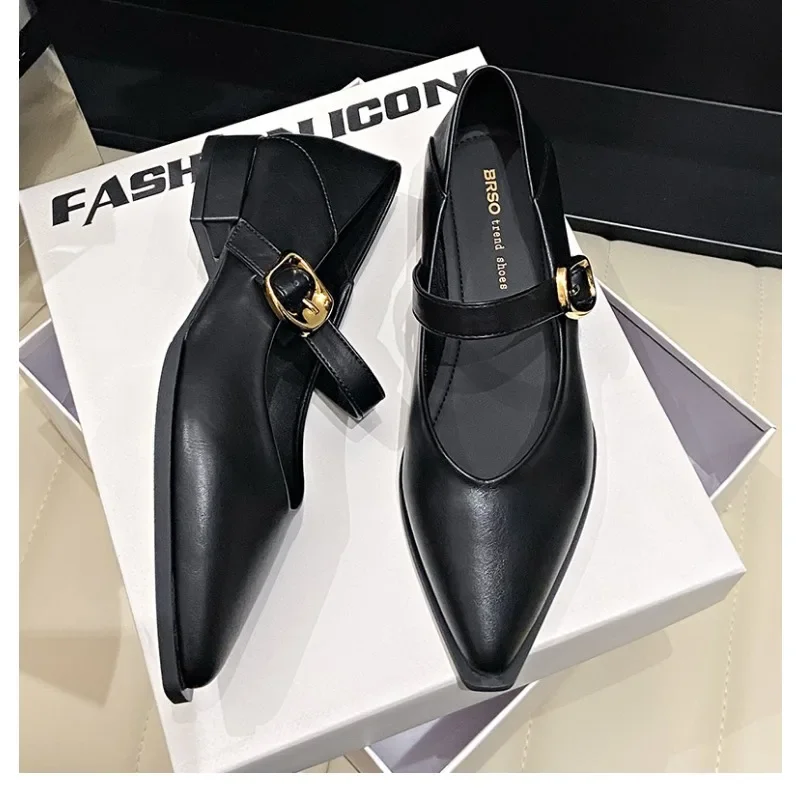 2024 New Style Fashionable Comfortable Elegant Toe Shoes Women's Sweet Cool Mary Jane Shoes Evening Night Versatile Scoop Shoes