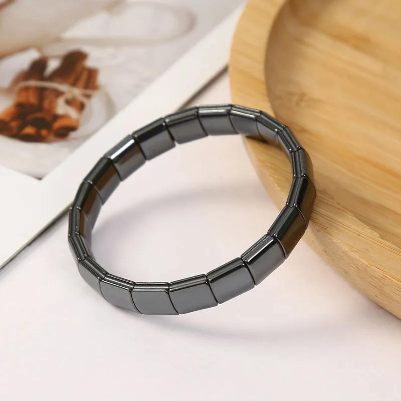 Minimalistisches Gesundheits-Hämatit-Armband für Männer und Frauen, natürlicher Hämatit-Stein, Perlenarmband, Stretch-Heilarmbänder, Geschenkschmuck – Detail 13