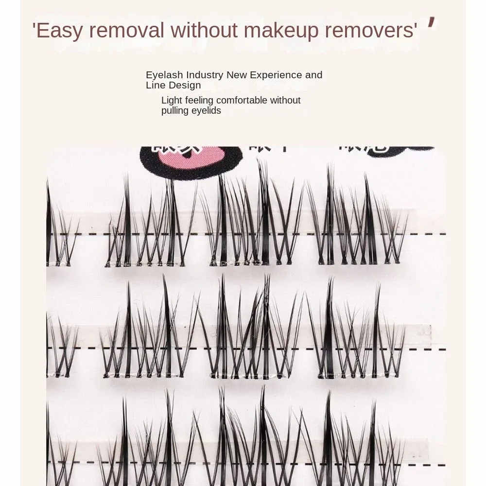 Mit Gelee-Klebestreifen, Manga-Wimpern, Anime, Cosplay, kein Stiel, kein Kleber, segmentierte falsche Wimpern, nacktes Make-up, mehrere Stile