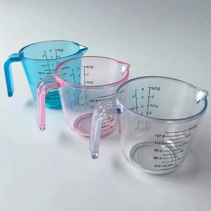 150ml Plastic Clear Measuring Cup Universal Multifunction Measuring Mug Milk Cup Handle Liquid Pour Spout Home Kitchen Tools