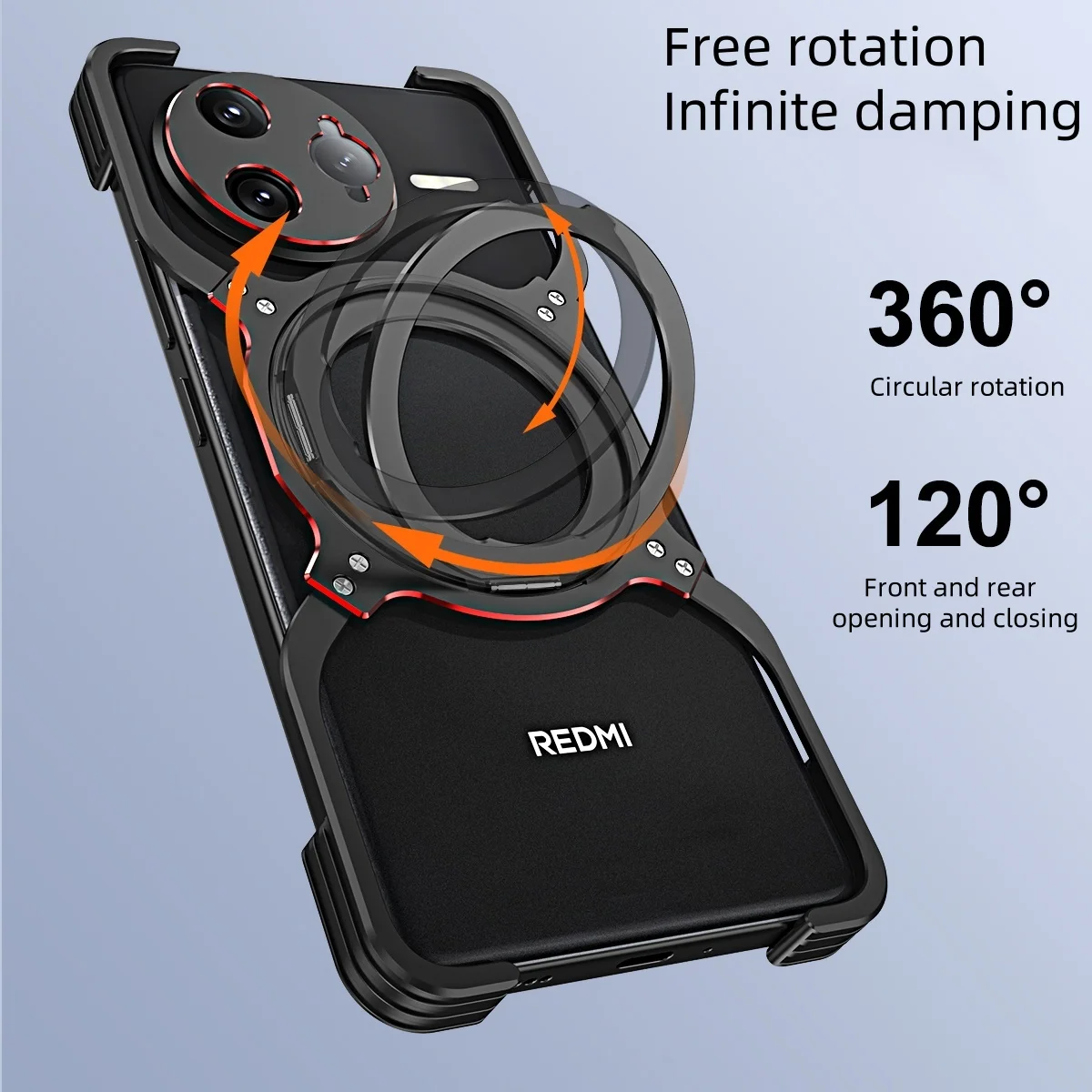 

Aluminum Bumper Rimless Case For Xiaomi 15 , 15 Pro , Redmi K80 Pro , Redmi K80 Ultra Magnetic Stand Metal Lens Protection Cover
