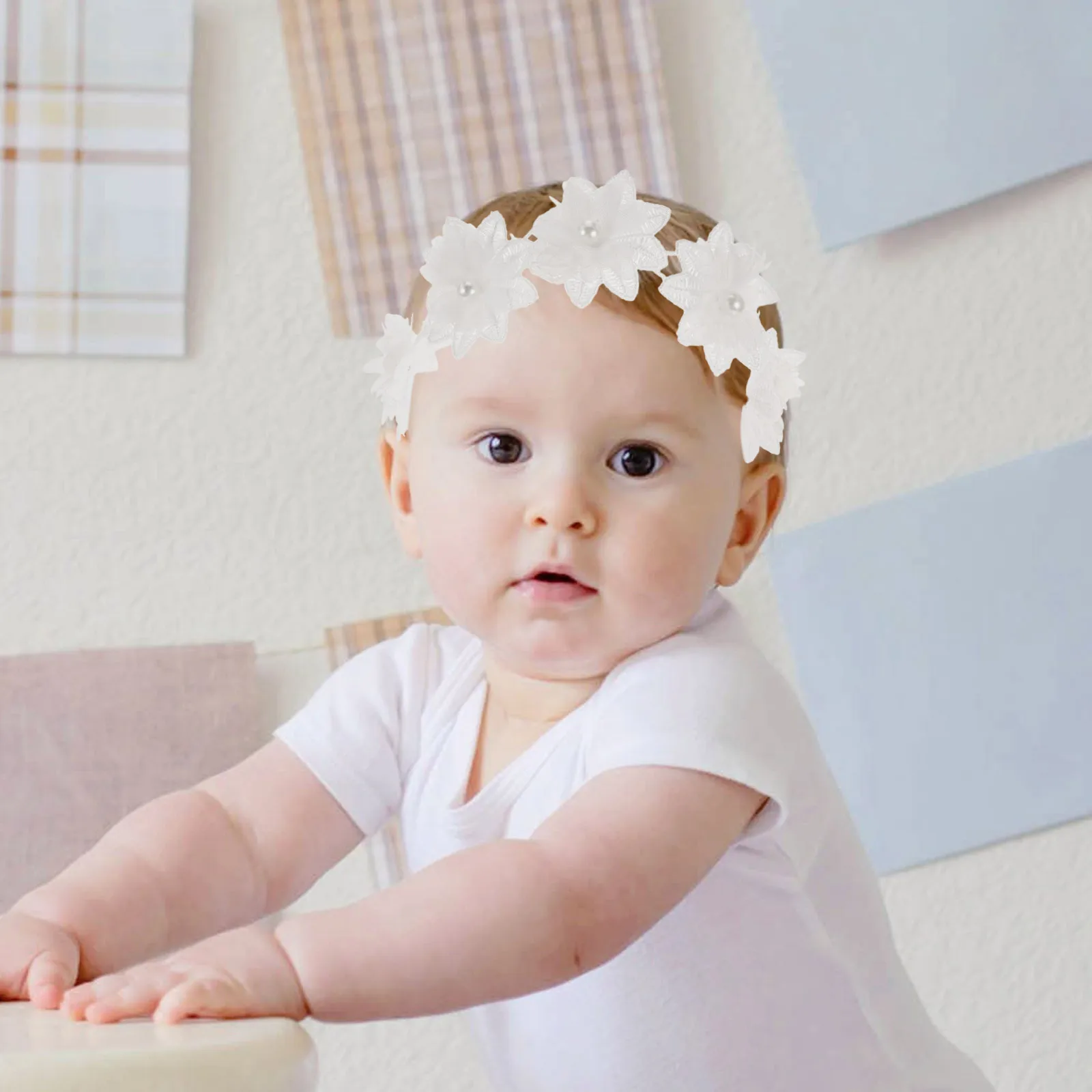 아기 레이스 머리띠 신생아 꽃 왕관 사진 소품 생일 파티 헤어 액세서리 신생아 사진 소품