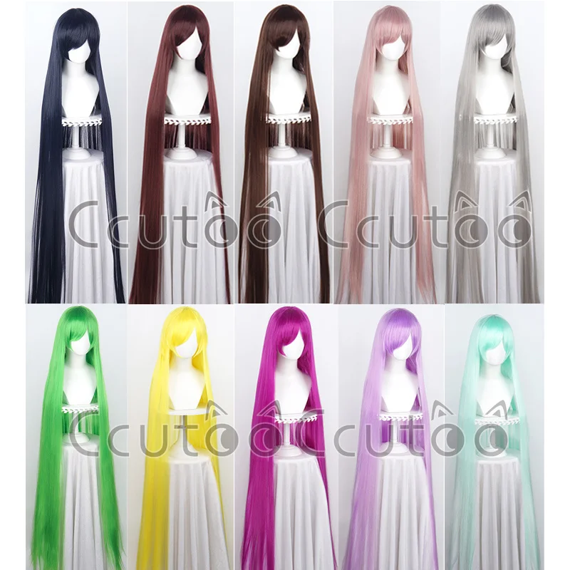 150CM 60''Long Straight cosplay Wig Synthetic Hair Women Party Halloween Costume Heat Resistance Thickness Hair + Wig Cap