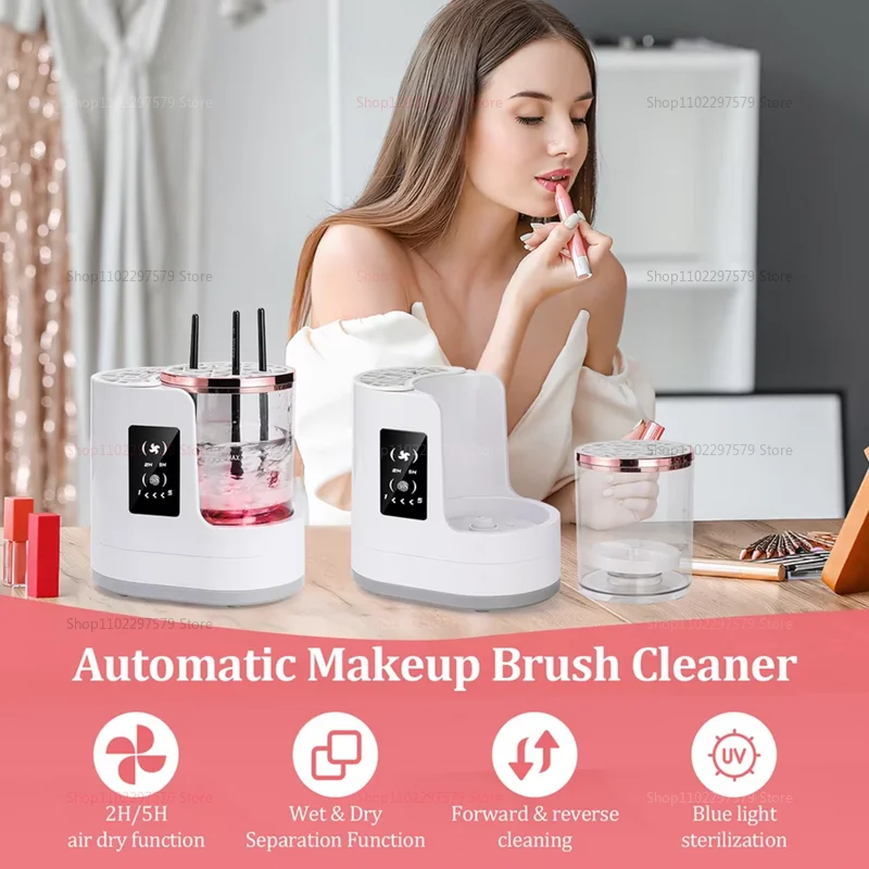 New Makeup Brush Cleaner Washing Drying Machine Timer Compatibl with Beauty Tools Perfect for Daily Use and Valentine's Day Gift