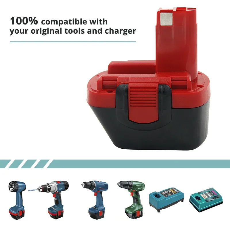 Batterie NiMH 12V 4Ah Pour Bosch BAT043 BAT045 – Remplacement 2607335542, Marque IPrize, Rechargeable