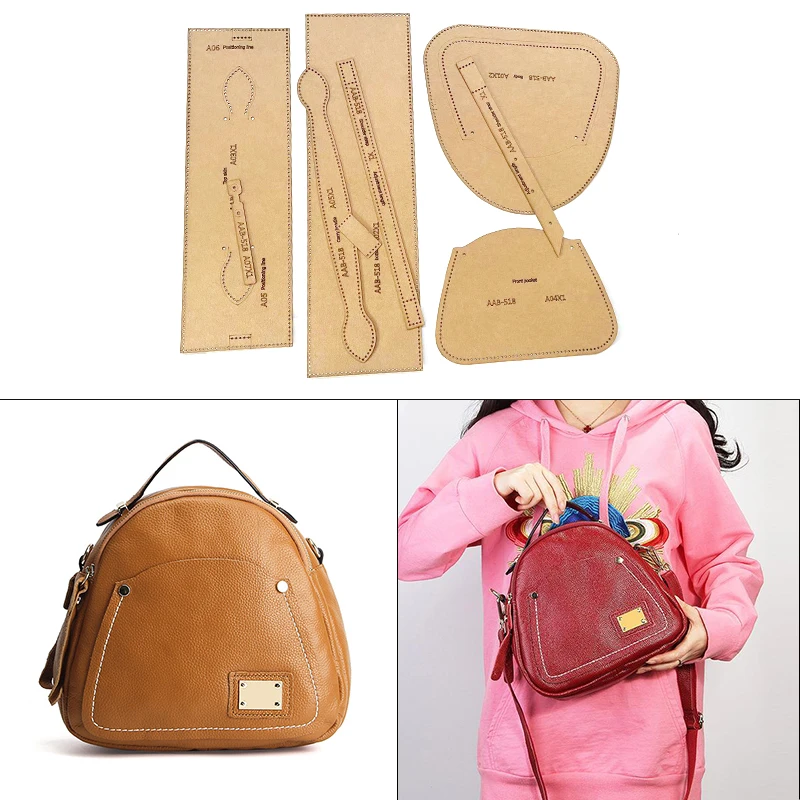 Sewing Pattern Hand Fashion Messenger Bag Kraft Paper Leather Sewing Template DIY Sewing Craf 22x23cm