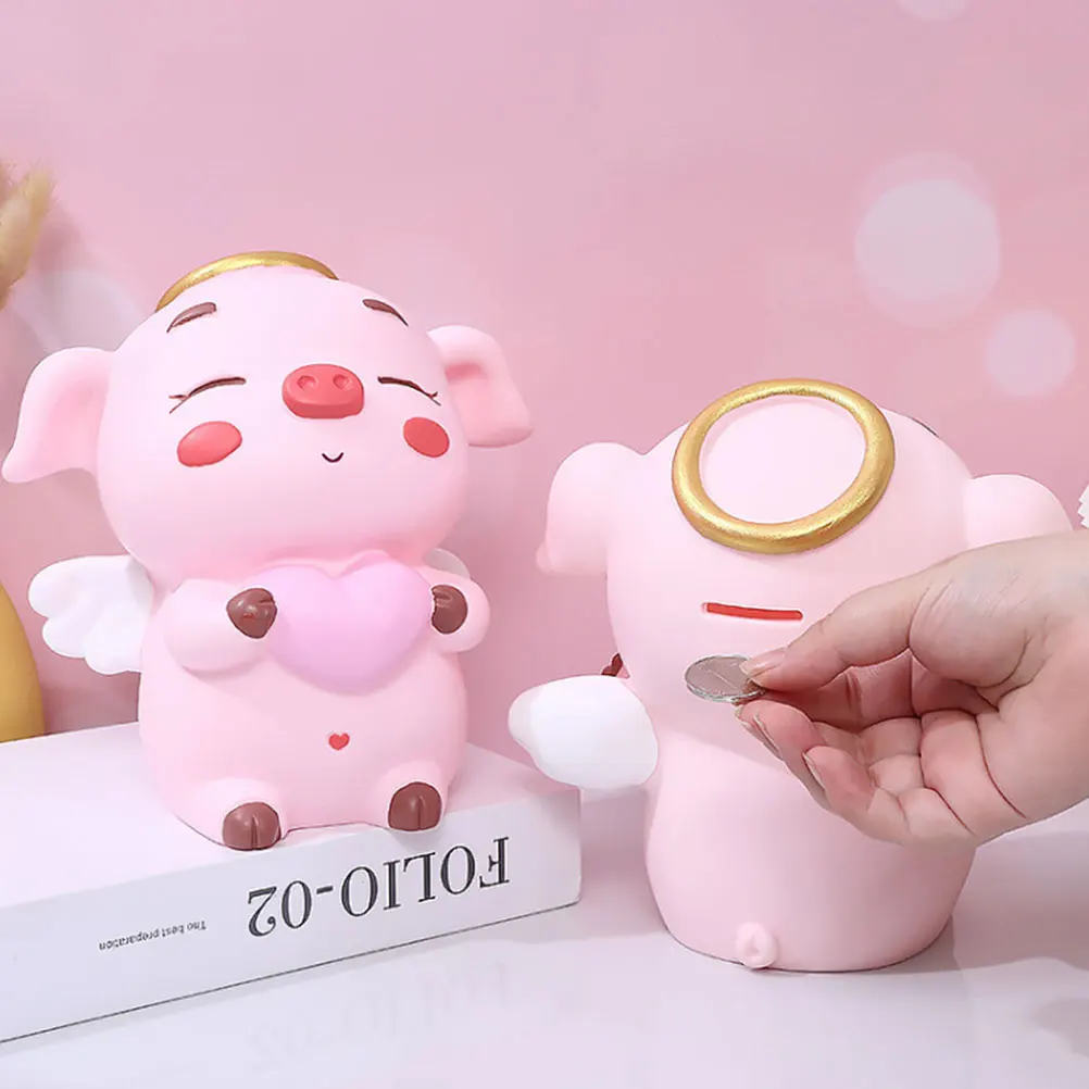 

Adorable Cartoon Animal Vinyl Piggy Bank Large Capacity Unbreakable Sturdy Cute Kids Girls Decorative Saving Pot for Birthday