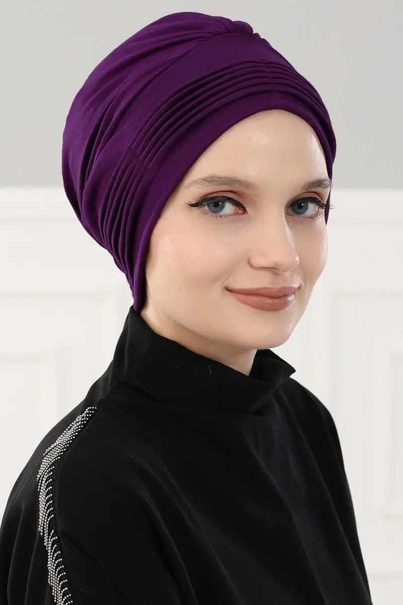 osso penteado plissado roxo