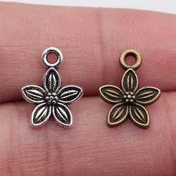 WYSIWYG 40pcs 11x11mm Small Flower Charms Cute Flower Charms For Jewelry Making Flower Charms