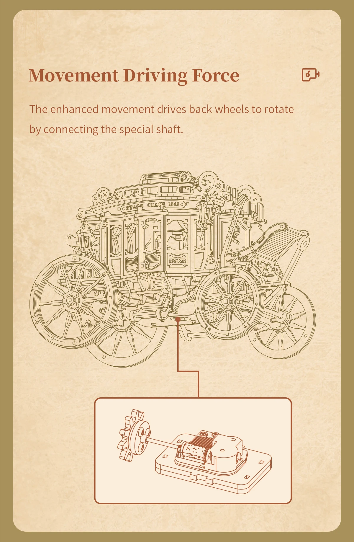 Robotime Rokr Stagecoach Music Box 3D Wooden Puzzle for Adults Birthday Anniversary Day Gift Hobby STEM Kits Model Easy to Build