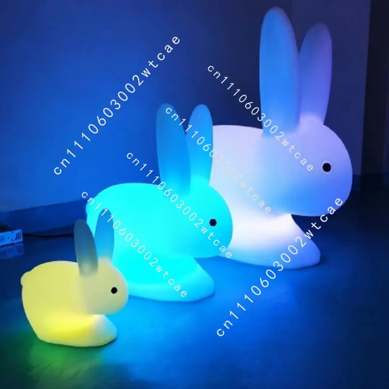 Led luminous rabbit light solar outdoor power connection charging animal lawn courtyard mid-autumn day rabbit light