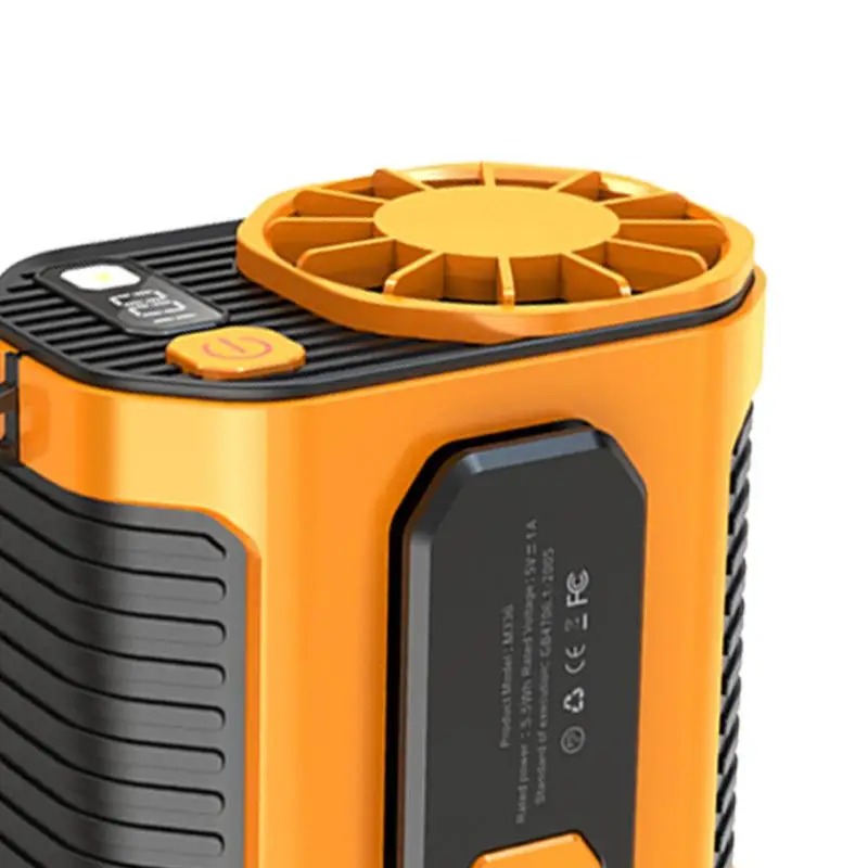 Ventilateur de ceinture compact aste à débit d'air réglable, équipement de taille, mains libres, adaptée pour la randonnée, le chantier, le camping, l'escalade en plein air, 100