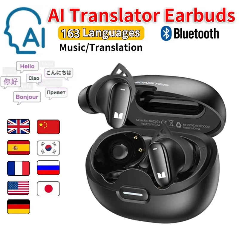 Monster N-LITE 206 TWS AI سماعات بلوتوث ترجمة IP5X مقاوم للماء سماعات أذن رياضية HIFI صوت ستيريو سماعات أذن منخفضة الكمون #1