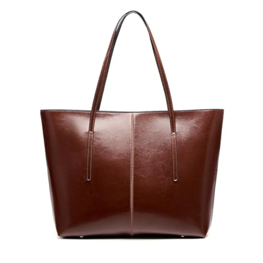 

Genuine Leather Tote Bags Shoulder Bag for Women Top Handle Handbag Large Capacity Work Tote Purse