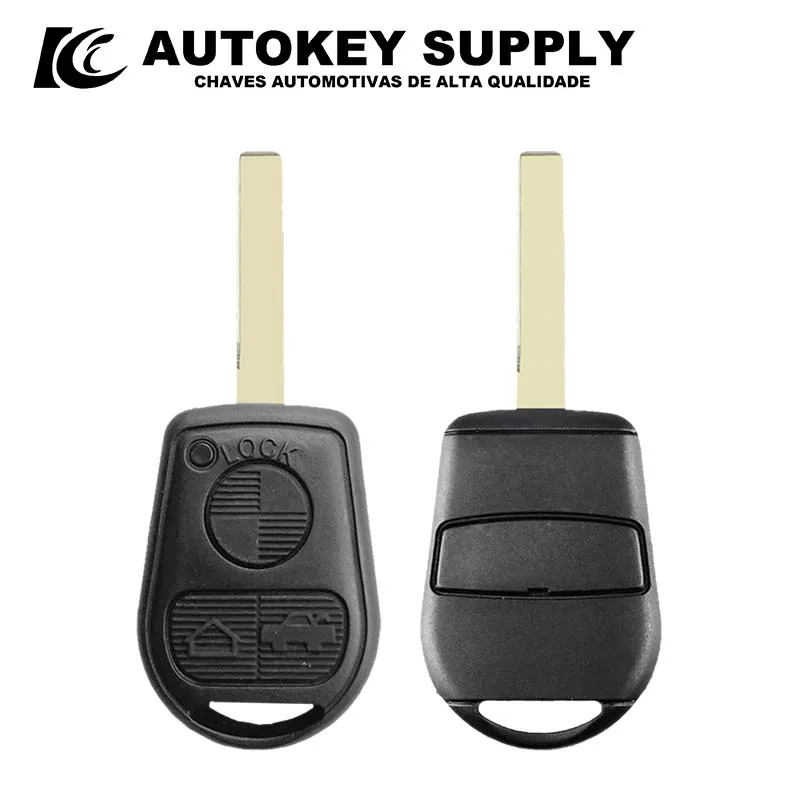 Casing kunci jarak jauh 3 tombol, casing Fob 3 BTN Uncut kunci Fob AKBMS220 untuk BMW E31 E32 E34 E36 E38 E39 E46 Z3 Z4