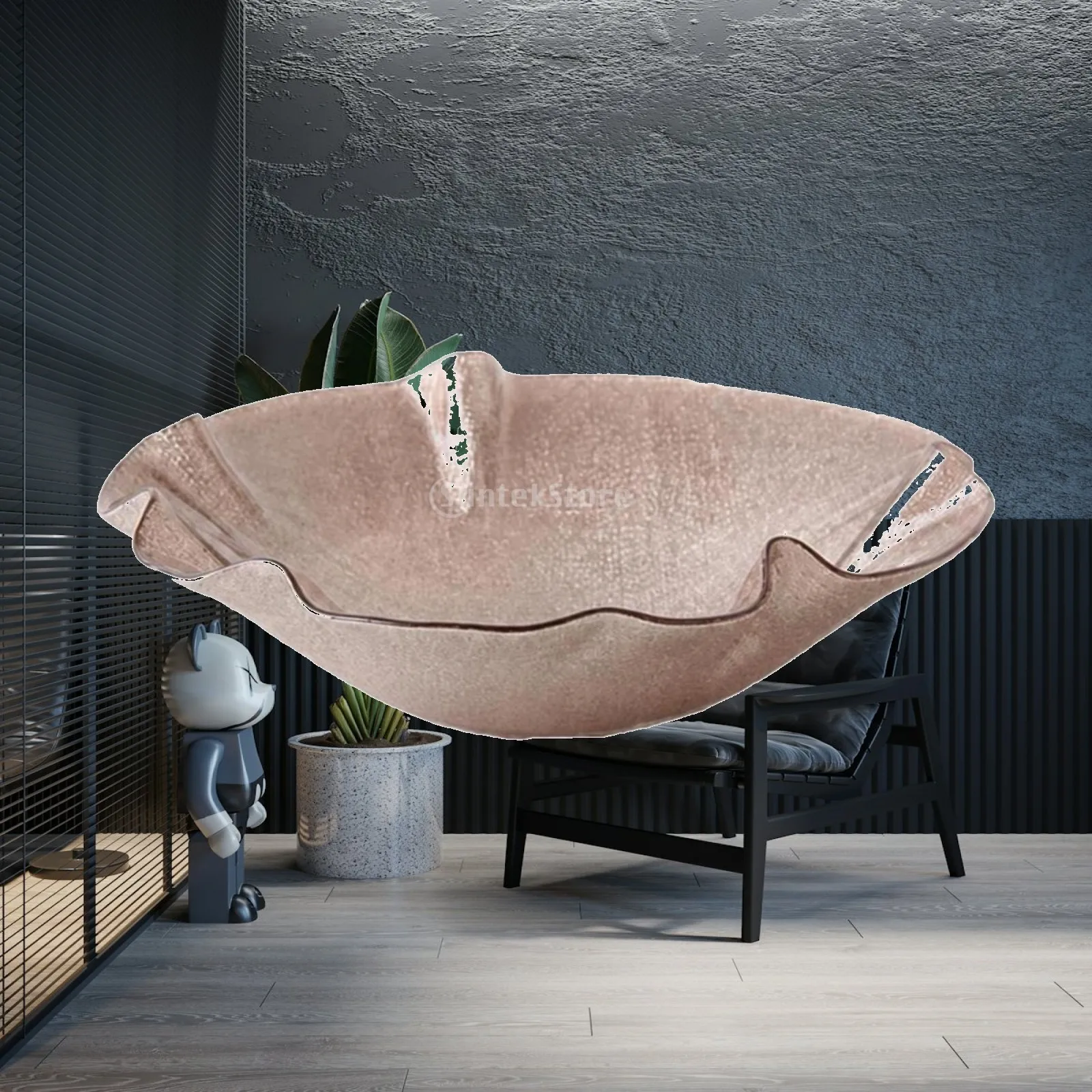 Elegant Glass Fruit Bowl | Electroplated metalized Finish, Glass Dish with Rim,