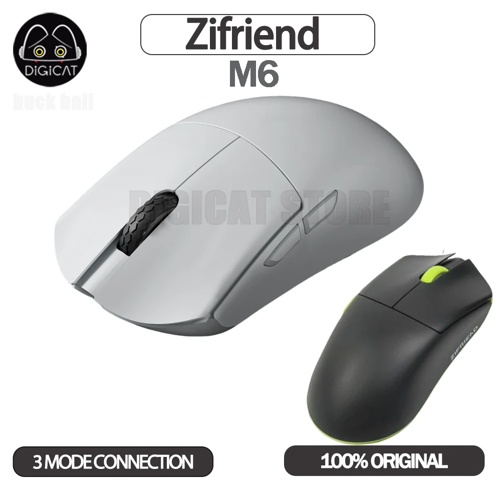 

Игровая мышь Zifriend M6, 3 режима, USB/2,4G/Bluetooth, беспроводная мышь, легкая мышь Paw3395 DPI, регулируемая офисная геймерская мышь для ПК