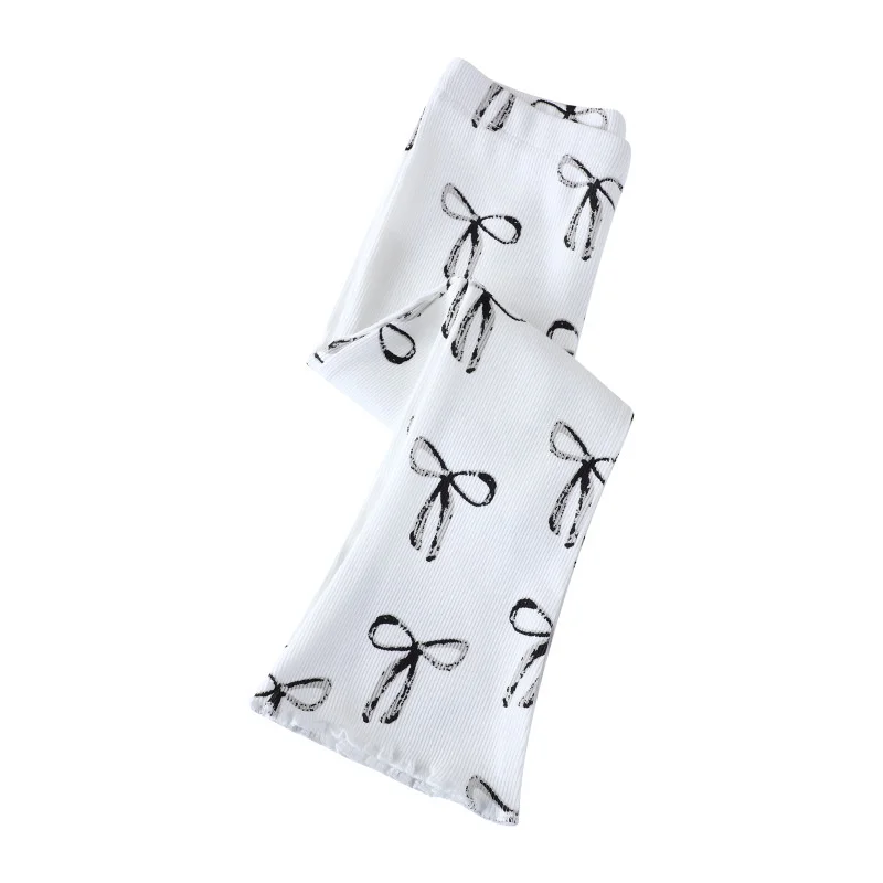 Weiße Boot Cut Mädchen Leggings Hosen Schlaghosen Springen Meter 2-7T Ganzkörper-Bleistifthosen Mode Kinderhosen für den Herbst