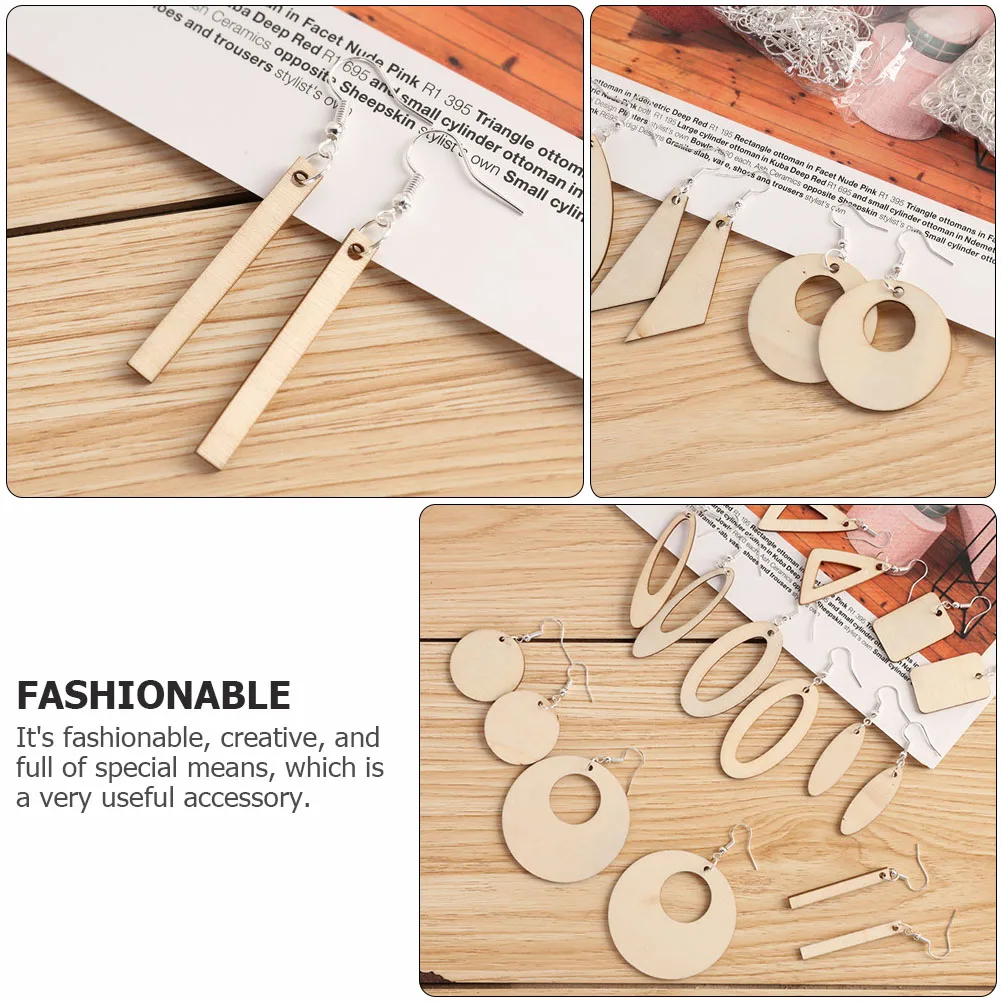 

60pcs Accessories Ear Pendant Supplies Wooden Jewelry DIY Supplies Wooden Jewelry Ear Ornament Charms Craft Materials