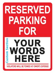 Custom Reserved Parking Sign - Personalized Parking Signs for Customers, Employees – Parking Lot, Private Property, Heavy-Duty M