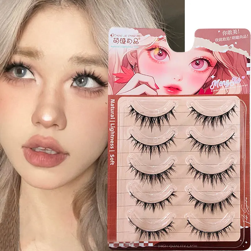 Manga Lashes 21-Styles Thick Eyelash Clusters Natural False Eyelashes Clear Thin Stem Fake Eyelashes M08 Eyelashes Korean Makeup