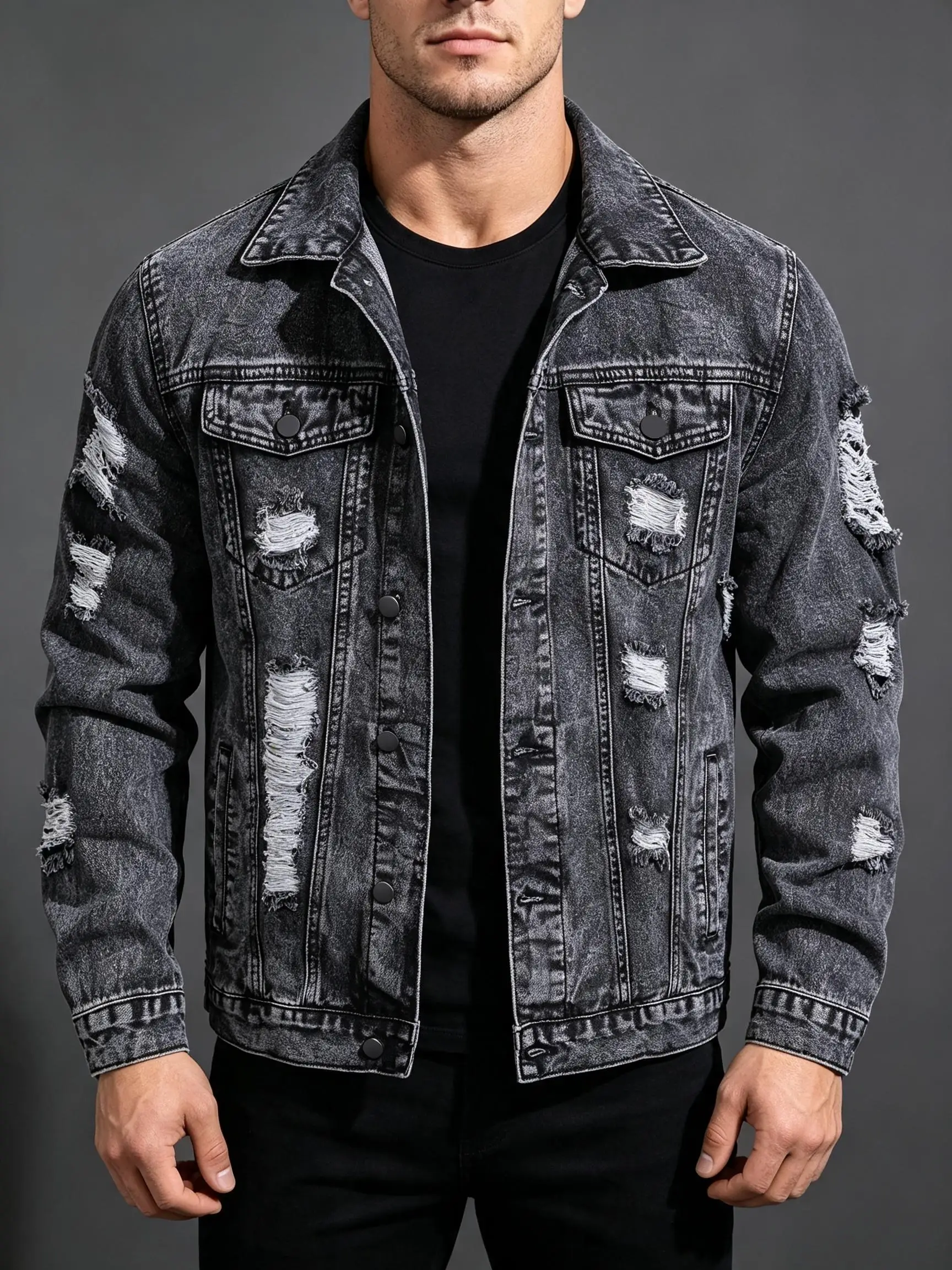Denim Jacket Vintage - Heren Street Trend Y2K Denim Jack