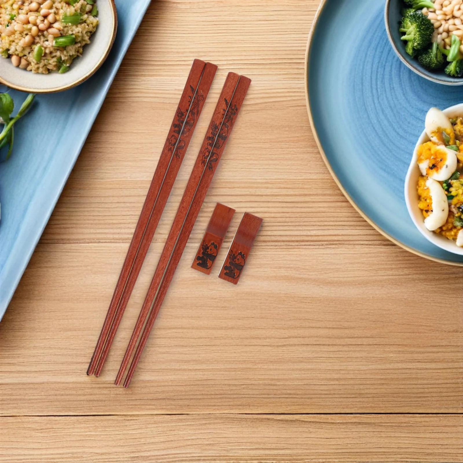 

2 Sets Panda Chopsticks Gift Box Cute Gifts Asian Dinnerware Utensils Tableware Light Brown Chinese New Year Lovers