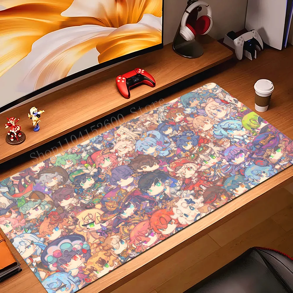 Genshin Impact Hu Tao Anime Mousepad Mouse Mat Desk Mat With Pad Gaming Accessories Prime Gaming XXL Keyboard Pad Padding Mat