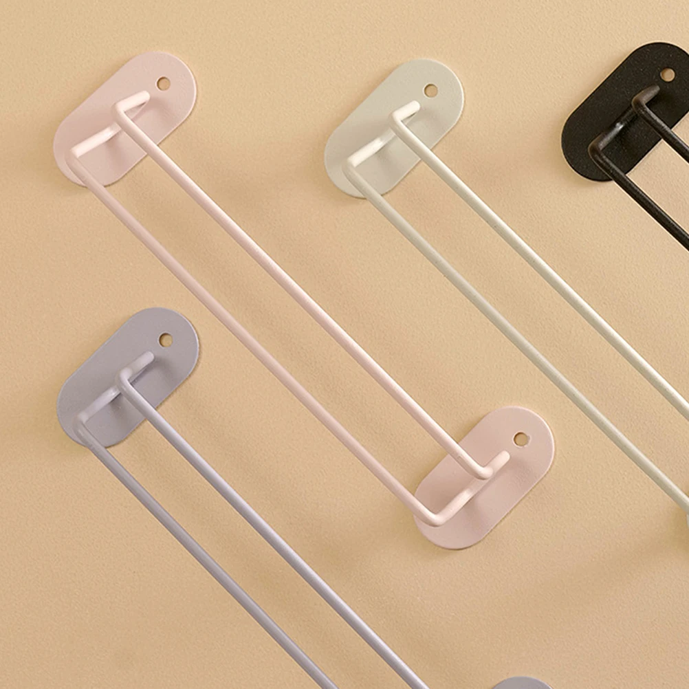 

1pc Wall Shoe Rack Organizer Dual Bar Design Towel Storage Holder Bathroom Entrance Shoes Rack No Drilling Metal Towel Rod For