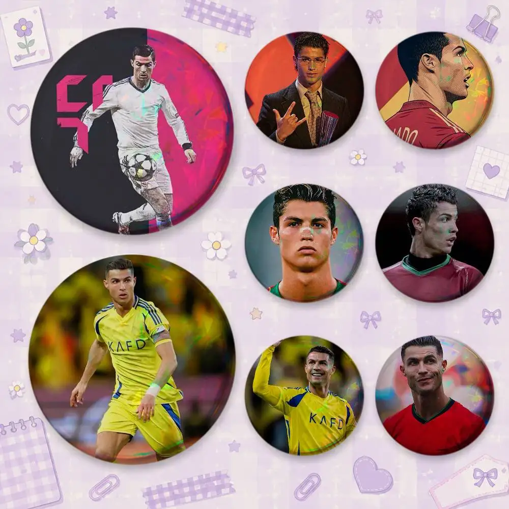 sportstar C-C.R-Ronaldo Brooches Cartoon Badge Pins Backpack Hat Accessories Friend Gift