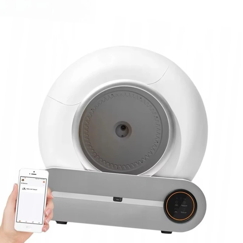 

Умный лоток для кошек с двойными датчиками безопасности, управлением через приложение, ультратихий, с низким уровнем шума, легко чистится, для кошек