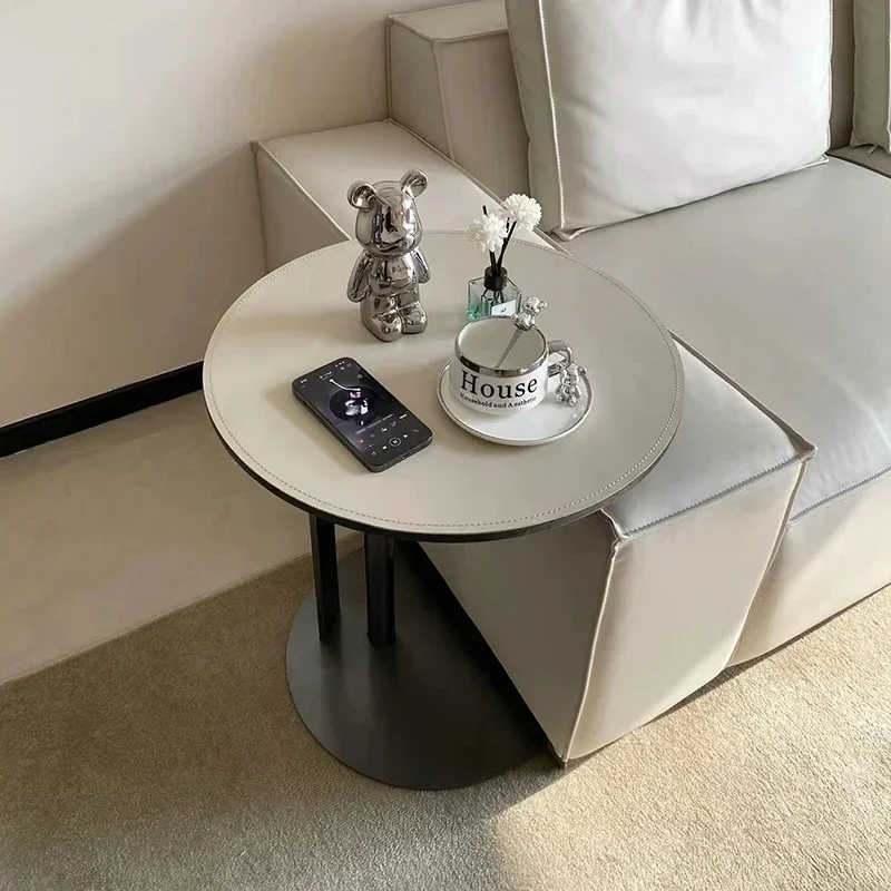 Mesa de Noche para Sala de Estar, Mesas de Hospitalidad, Mesita de Noche Ligera, Muebles Nórdicos, Mini Mesa Auxiliar Esquinera Pequeña, Mesa Redonda Japonesa