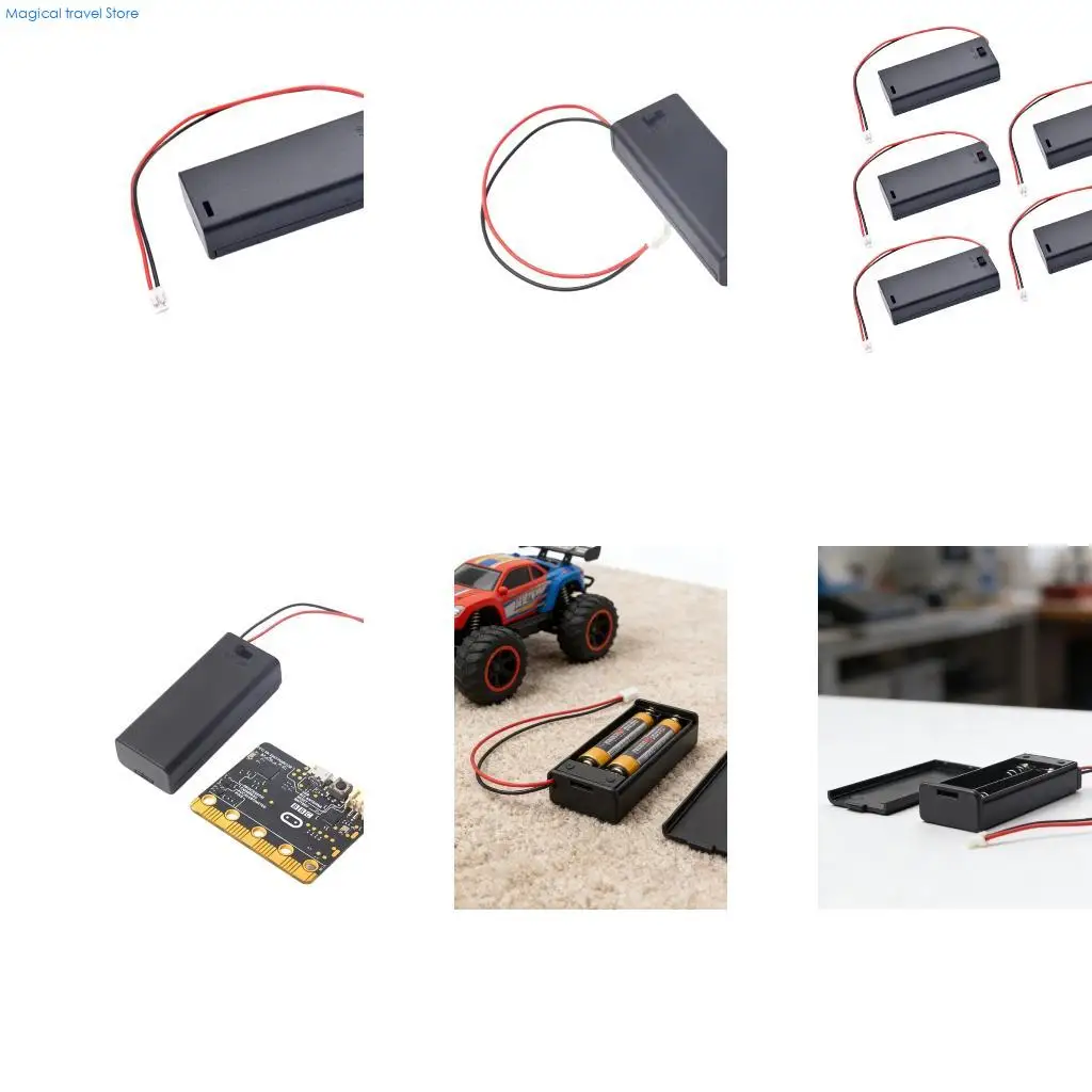 N2UB 2Pcs 3A Battery Case With Reinforced ABS Housing for Laboratory Experiments and Factory Installations