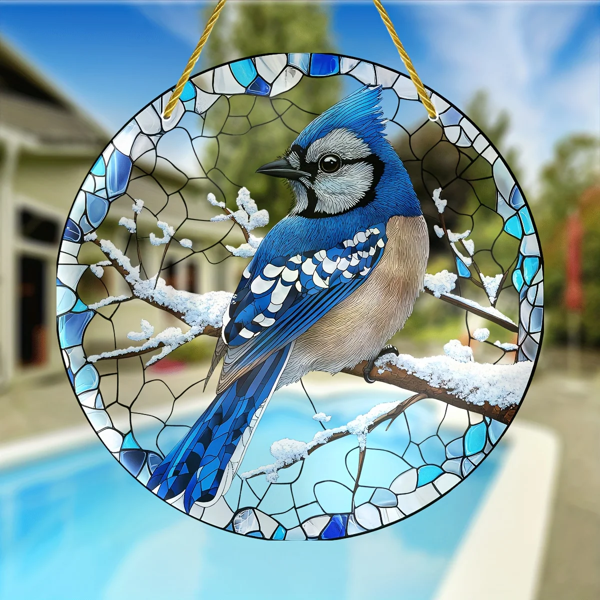 Charming Blue Jay Acrylic Sun Catcher - 8