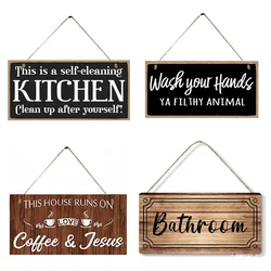 Kitchen Wooden Sign Wall Decor This Is A Self Cleaning Kitchen Bathroom Hanging Wall Art Decorative Wood Sign Home Decor