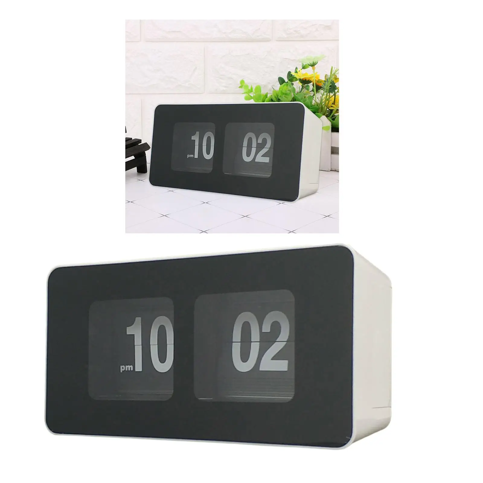 Automatic Flip Clock Battery Operated Desk Clock Table File Down Wall Clock Non Ticking Silent Sweep for