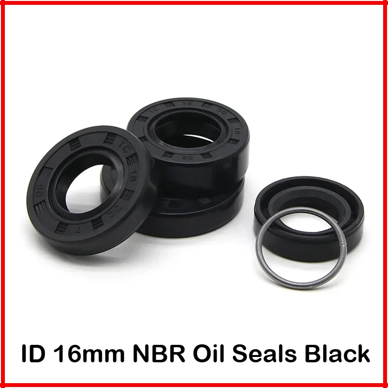 2/5/10pcs NBR Oil Seal ID16mm TC-16 * 24/26/28/30/32/35/40*4/5/7/8/10mm Nitrile Rubber Shaft Double Lip Oil Seals