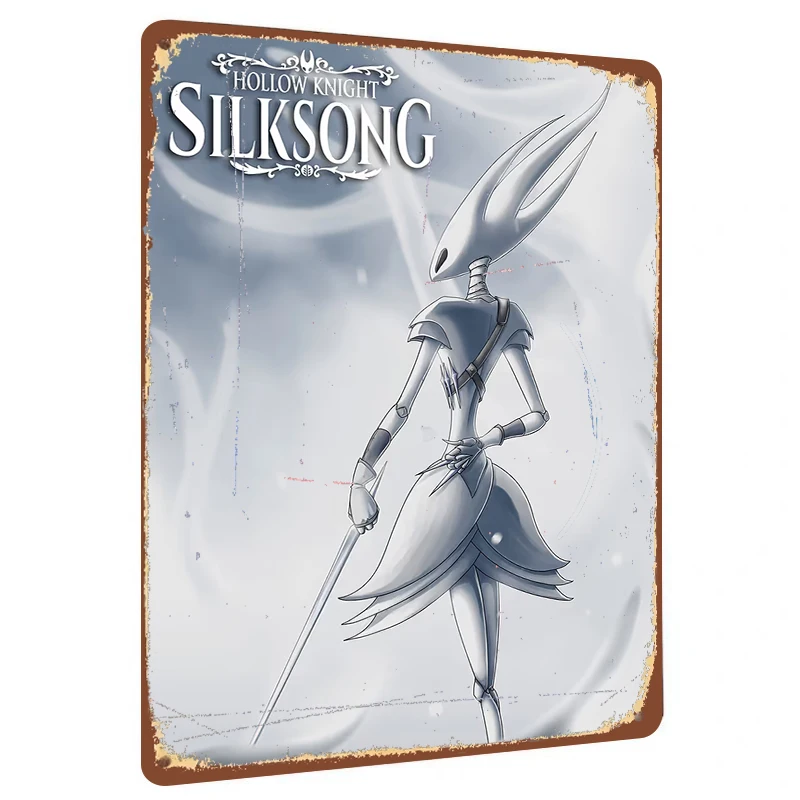 Hollow Knight Silksong Hornet Character Metal Wall Art Decor for Game Fans Home Decoration
