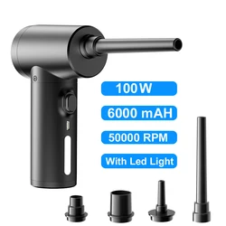 Auto aria spolverino 50000 RPM Wireless polvere soffiaggio pistola aria compressa soffiatore di pulizia per Computer tastiera fotocamera pulitore portatile